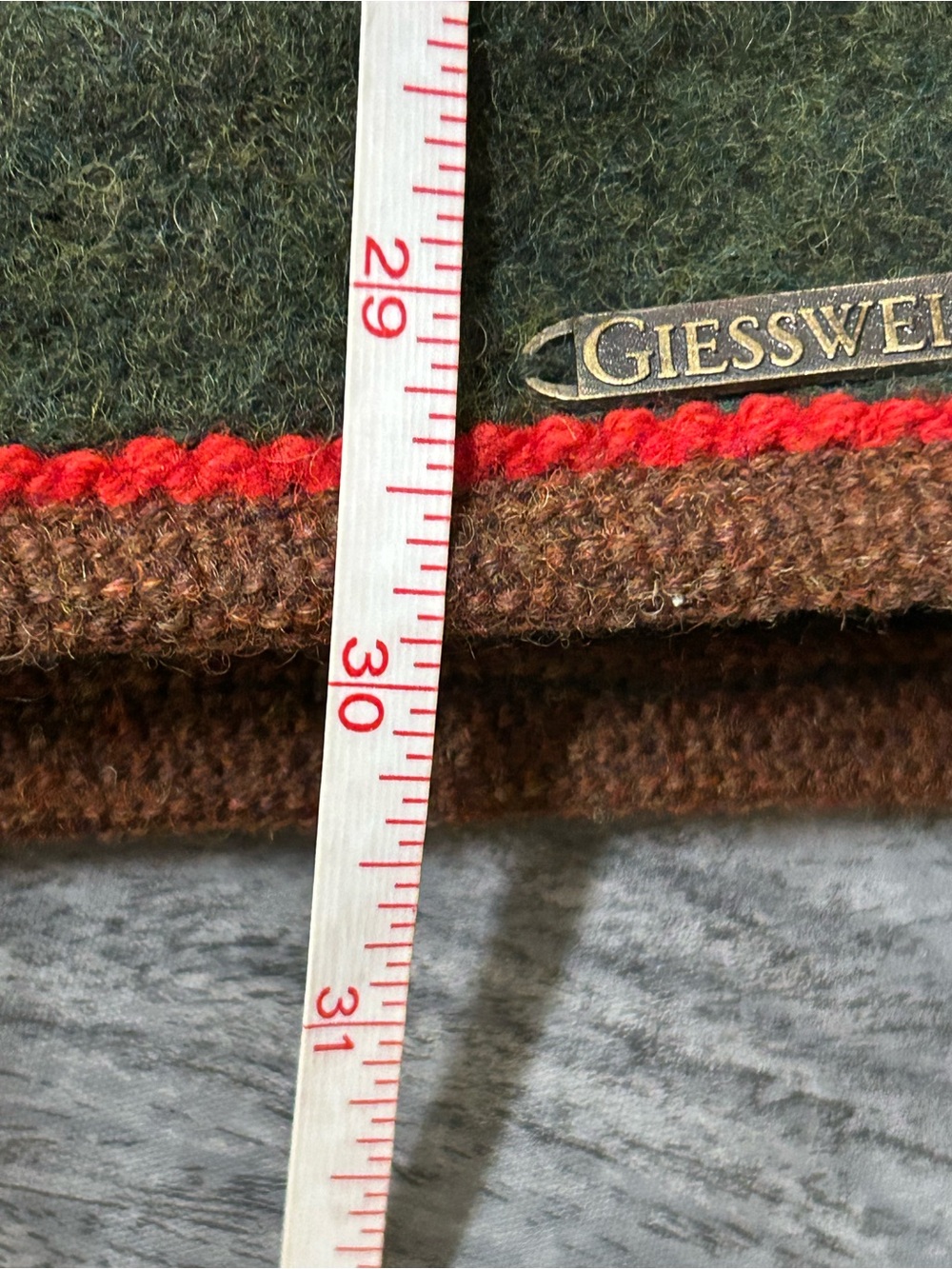 Vintage Giesswein Austria 100% Wool Toggle Button Coat Jacket Hooded Green 14 - Picture 5 of 6